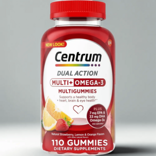 센트룸 오메가3 듀얼 액션 성인용 종합 비타민 구미 젤리 종합 미네랄 110정, 1개