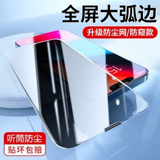 適用於iPhone 14 Pro Max, 1個, 全透明無黑邊帶防塵網貼-防窺,14Promax