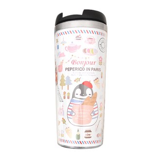 페페리코 텀블러 캐릭터 귀여운 디자인 데일리 스테인레스 선물 답례 기념 휴대용 음료 물병 보틀 패턴, 1개, 420ml, 여행