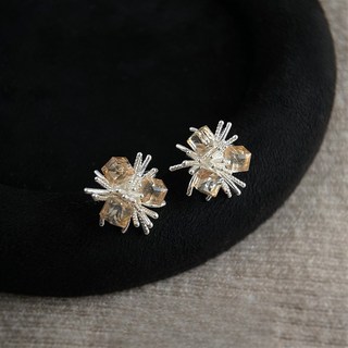 해피유통 여성용 매력적인 고급스러운 복고풍 다각형 크리스탈 메탈 귀걸이 LRY