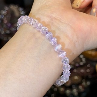 B881頂級拉絲貓眼紫鋰輝手珠 透料透體6mm 手圍15.5 強效貓眼老料 現貨實拍天然水晶 性價比高