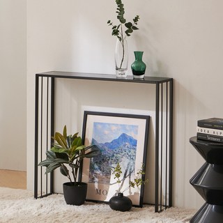 시노루 폭좁은 사각 현관 복도 콘솔테이블, JI107 블랙