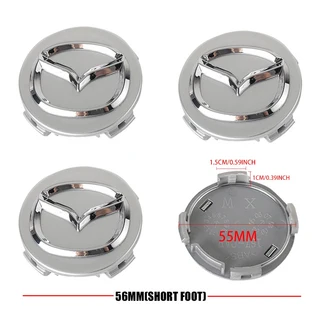 4PCS 56mm 자동차 휠 센터 캡 타이어 림 허브 커버 스티커 배지 For Mazda 2 3 5 6 7 Axela, 03 silver short foot, 01 For mazda, 01 4pcs