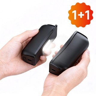 WOWWAY 충전식 손난로 보조배터리10000mAh 듀얼 자석 마그네틱+온도3단조절+손전등 전자 핫팩, 블랙