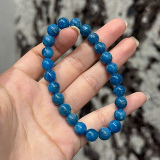 天然藍磷輝手珠 8.3mm 手圍16.9