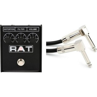 Pro Co RAT 2 왜곡/퍼즈/오버드라이브 페달 StageMASTER SEGLL-06 직각 대 패치 케이블 - 6인치, Pro Co RAT 2 왜곡/퍼즈/오버드라이브 페달 S
