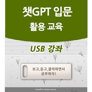 챗GPT CHAT 입문 활용 공부 사용법과 인공지능 쳇지피티 영어 배우기 프롬프트 수업 & AI 기초 책 학원강의 특강 도서 교재보다 좋은 USB 강좌 교육