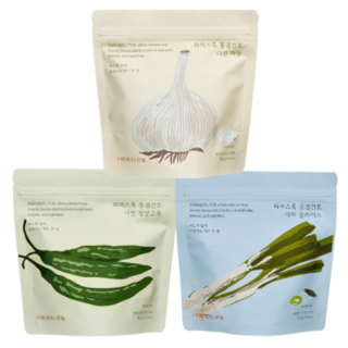 파머스톡 동결건조 3종 국산 다진마늘 청양고추 큐브 대파 슬라이스, 1세트