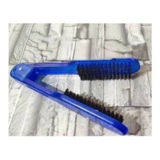 離子梳 夾板梳 透氣 直髮梳 鬃毛梳 順髮梳 鬃毛夾梳 美髮器材 美髮梳, 1個, 藍色