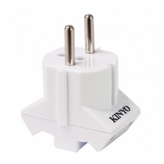 旅行萬用三面轉接頭，出國旅遊轉接頭-適用日本韓國泰國德國, 白色, 1個