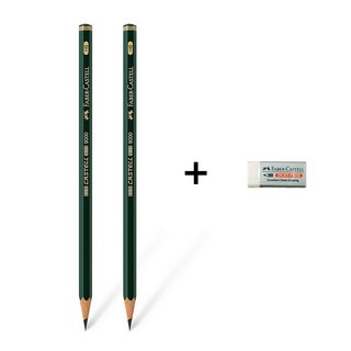 파버카스텔 9000 연필 4B 119004, 4B 연필2개+파버카스텔 187131 지우개 1개, 1세트