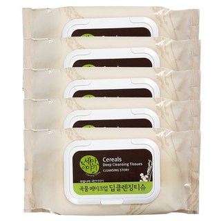 과일나라 세안이야기 곡물 딥 클렌징티슈, 100매입, 5개