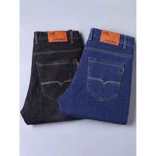 男士彈力牛仔長褲 高腰寬鬆休閒商務男褲