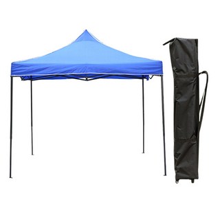 3x3伸縮式快速帳 遮陽棚 客廳帳 遮雨棚 停車棚 炊事帳 野炊帳 戶外帳篷 折疊帳篷 擺攤帳篷 四角帳篷 廣告棚, 藍色(送拖輪袋), 藍色, 4-6人