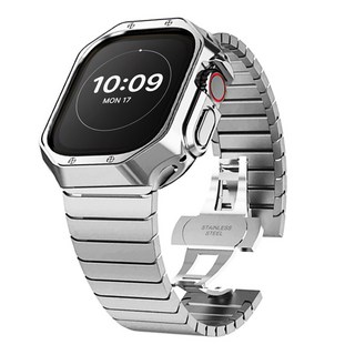 아이비온 애플워치 링크브레이슬릿 + 아머 케이스 세트 40 44, 1개, 퓨어실버