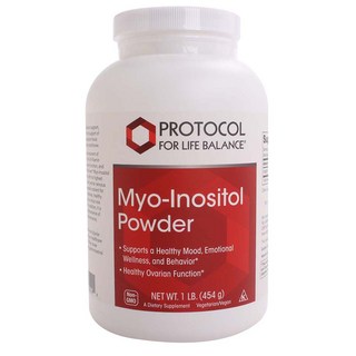 Protocol For Life Balance Myo-肌醇粉 純素 無麩質, 1個, 454g, 1.5L