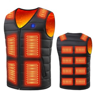 Moteur 발열조끼 16구역 3단계조절 usb 온열조끼 낚시 골프 등산 야외 겨울 보이넥 베스트 남녀공용 조끼