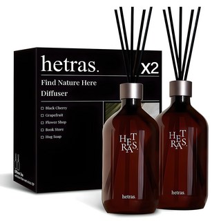 헤트라스 프리미엄 대용량 디퓨저, 북스토어, 500ml, 2개