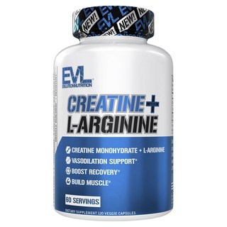 EVLUTIONNUTRITION 肌酸左旋精胺酸素食膠囊, 1個, 120片