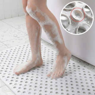 꾸밈리빙 미끄럼방지 빠른건조 욕실 매트, 1개, 화이트