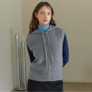 [베스띠벨리(본사)] [베스띠벨리] [25신상] 니트 후드집업 베스트 (BLVCX7927)