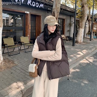 羽絨棉馬甲女2025秋冬新款時尚韓版寬鬆棉坎肩純色馬夾背心外套女