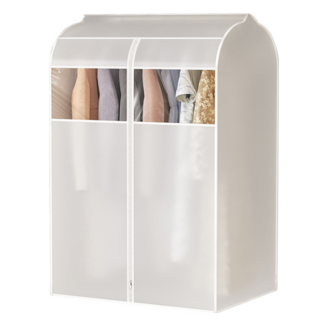 딱템 1+1 옷 먼지차단 투명 이중지퍼 특대형 3D 의류보관 방수 오염방지 행거가리개, 2개, 1개입