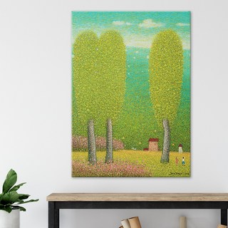 [인메이블] 장용길 작가 아트에디션 46종 캔버스 액자 1~22번 풍경화 거실 인테리어 그림 추상화 달항아리, 10.[I]연두빛 사랑, 중대형20호 [53x72.7cm]