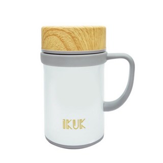 【金五春 IKUK】可刷卡 保冰 保溫 IKUK艾可陶瓷保溫杯 手把杯410ml-白色, 1個