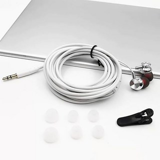 이어폰 컴퓨터용 게이밍 2m 방송 라이브 이어폰 실버, A. 공식 표준, D. 마이크 및 튜닝이 없는 흰색 2, E. 총 색상 2미터  튜닝 포함