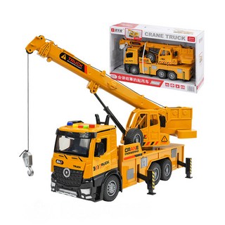 888玩具 6輪起重機吊車，可伸縮吊臂，360度旋轉台，燈光音效，音樂，說故事, 1個