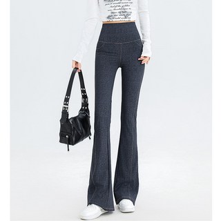 高腰牛仔微喇叭褲 緊身顯瘦瑜珈褲