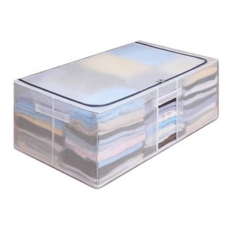 樂邦 PVC大容量床下收納箱 - 防水透明置物箱，床底衣物棉被整理箱, 1個, 透明