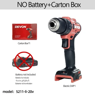 데본 브러시리스 전기 임팩트 드릴 무선 DIY 전동 공구 5211-Li-20V 20V 배터리 50N.m 13mm 17 + 1 토크 신, 01, 02 NO BATTERY NO PLUG