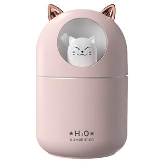 촉촉냥 캣미스트 H2O 무드등 테이블 가습기 300ml, 핑크