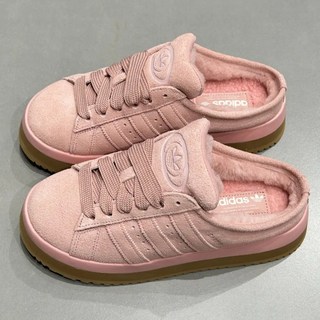 아디다스 아디다스 오리지널 캠퍼스 00s 우먼즈 인조 퍼 뮬 슬리퍼 핑크 JR3238