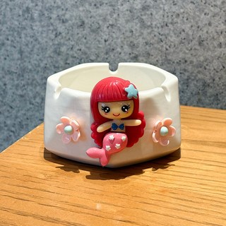 卡通造型菸灰缸, 白色美人魚 煙灰缸, 1個