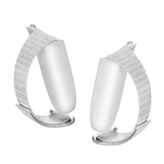 Meta Quest 3S 컨트롤러 그립용 핸들 스트랩 조정 가능한 소프트 핸드 있는 미끄럼 방지 배터리 커버 VR 액, 01 WHITE