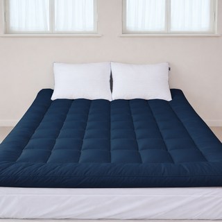 누잠 토퍼 매트리스 | 소프트 | 포근한 쿠션감, 네이비(남색)