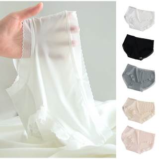 무니유유 여성 쿨 아이스 초경량 순면 Y존 레이스 시스루 팬티 5종 세트