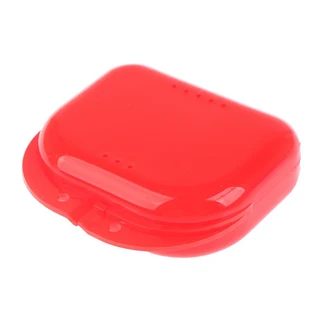 플라스틱 구강 위생 용품 트레이 틀니 보관함 치과 리테이너 교정 마우스 가드 용기 케이스, 03 Red