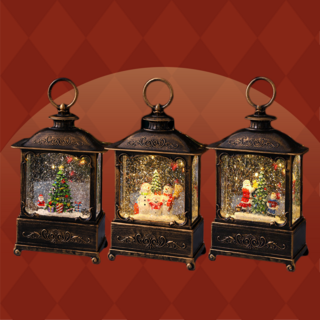 크리스마스 랜턴오르골 3종 스노우볼랜턴오르골 크리스마스 무드등 워터볼오르골 크리스마스소품, 산타, 산타