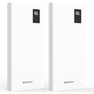 SPEEDY 슬림핏 PD 20W 고속충전 보조배터리 20000mAh 멀티단자 + 20W C타입 케이블, SPE-B2PA20DPQ, 화이트+화이트