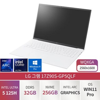 LG 그램17 인텔 코어 울트라5 17Z90S-GP5QLF, WIN11 Pro, 32GB, 256GB, 스노우화이트