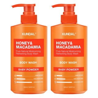 쿤달 허니 앤 마카다미아 퓨어 바디워시 베이비 파우더 향, 500ml, 2개