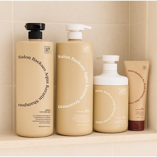 살롱백서 케라틴 홈케어 4종 세트 샴푸 트리트먼트 클리닉 노워시 크림 총 4종 손상모 집중 케어 미용실급 효과 대용량 세트 Salon Keratin Hair set, 1세트