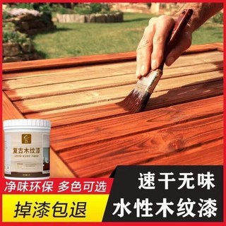 新貨熱賣 修補 修復 翻新 家具修補漆 修復劑 油漆 木器漆 木門舊家具翻新 木漆實木木紋漆 木地板漆 水性漆 油漆塗料, 1個, 實色迷樓灰（可覆蓋底色 適合翻新）,0.5KG（刷2-3平方/2遍）