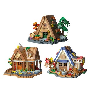 심아트 미니나노블럭 아일랜드오두막 시리즈 3종 세트 A, 1세트, 혼합색상