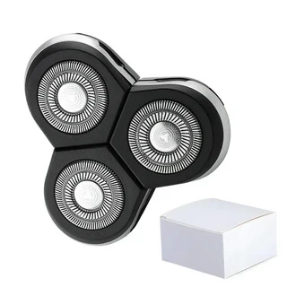 교체 가능한 3D 플로팅 전기 면도기 헤드 예비 코 트리머 클리퍼 페이셜 청소 브러시 ​​및 마사지, 07 3 Blades Head