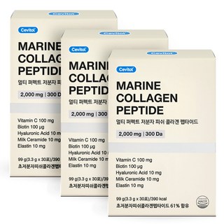 세비톨 멀티 퍼펙트 저분자 피쉬 콜라겐 펩타이드, 99g, 3개